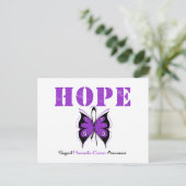 Carte Postale Papillon de l'espoir du cancer du pancréas (Debout devant)