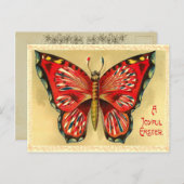 Carte postale papillon de Pâques vintage (Devant / Derrière)