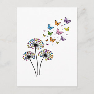 Carte Postale Papillon de pissenlit en vol