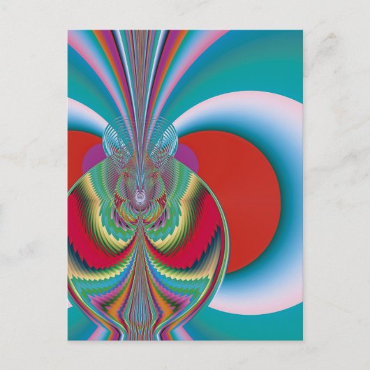 Carte Postale Papillon de printemps, explosion de couleurs abstr (Devant)