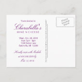 Carte postale Papillon de salon Invitation Argent (Dos)