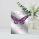 Carte postale Papillon de salon Invitation Argent (Debout devant)