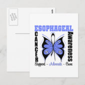 Carte Postale Papillon de sensibilisation au cancer de l'oesopha (Devant / Derrière)