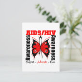Carte Postale Papillon de sensibilisation au sida (Debout devant)