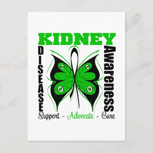 Carte Postale Papillon de sensibilisation aux maladies du rein (Devant)