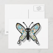 Carte Postale Papillon de signe de paix (Devant / Derrière)