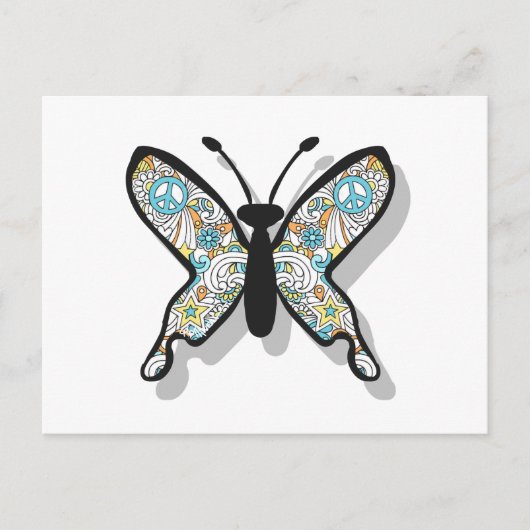 Carte Postale Papillon de signe de paix (Devant)