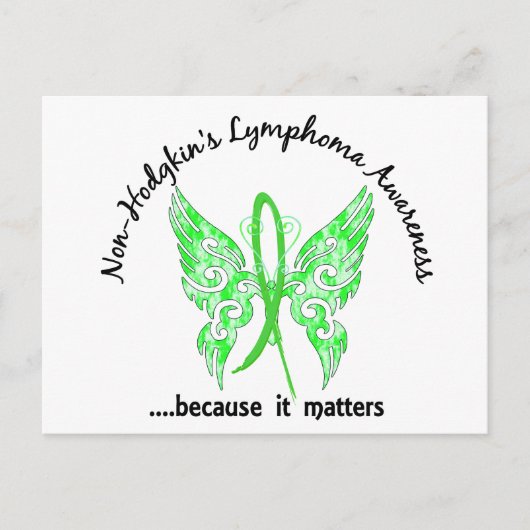 Carte Postale Papillon de tatouage de grunge 6.1 Lymphome non ho (Devant)