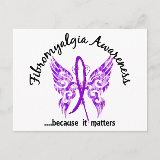 Carte Postale Papillon de tatouage Grunge 6.1 Fibromyalgie (Devant)