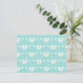 Carte Postale Papillon Deco stylisé - bleu glace (Debout devant)