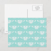 Carte Postale Papillon Deco stylisé - bleu glace (Devant / Derrière)