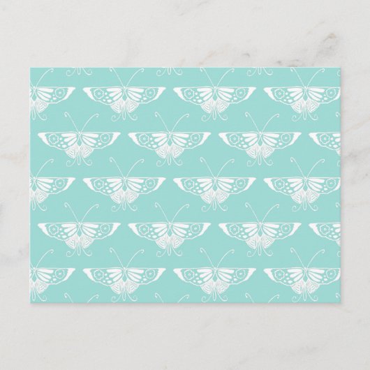 Carte Postale Papillon Deco stylisé - bleu glace (Devant)