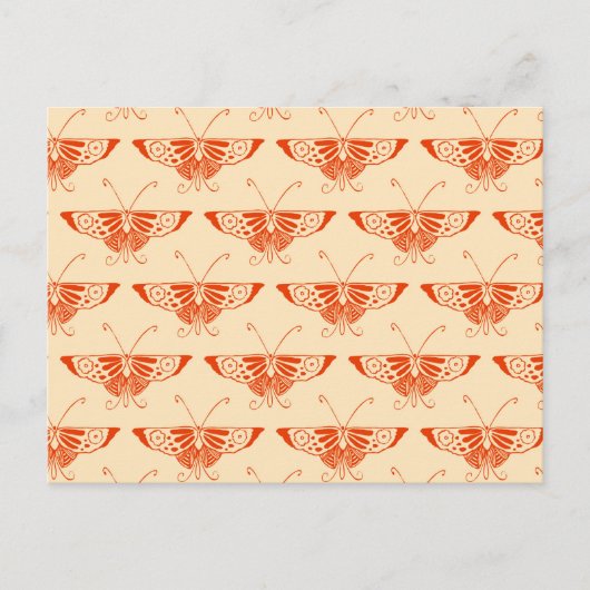 Carte Postale Papillon déco stylisé - mandarin orange (Devant)