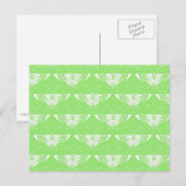 Carte Postale Papillon déco stylisé - vert citron (Devant / Derrière)