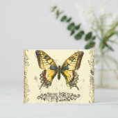 Carte Postale Papillon décoratif avec Fleur sauvage (Debout devant)