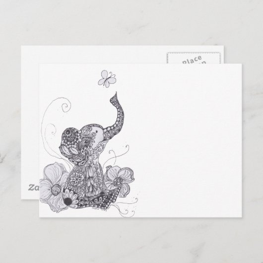 Carte Postale Papillon d'éléphant (Devant / Derrière)