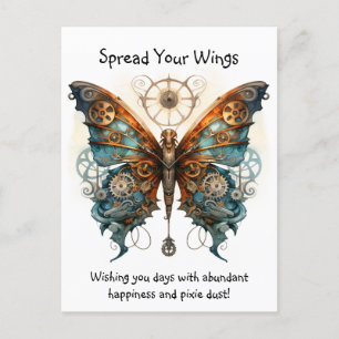Carte Postale Papillon déploie tes ailes bonne chance