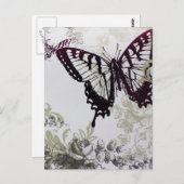 Carte Postale papillon d'été chic et coloré (Devant / Derrière)