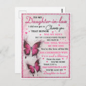 Carte Postale Papillon DIL Vous êtes aussi ma fille dans le coeu (Devant / Derrière)