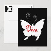 Carte Postale Papillon Diva I (Devant / Derrière)