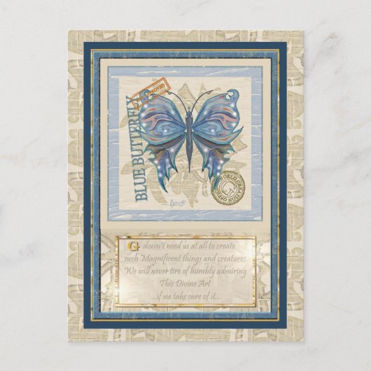 Carte Postale Papillon du bureau de création G (Devant)