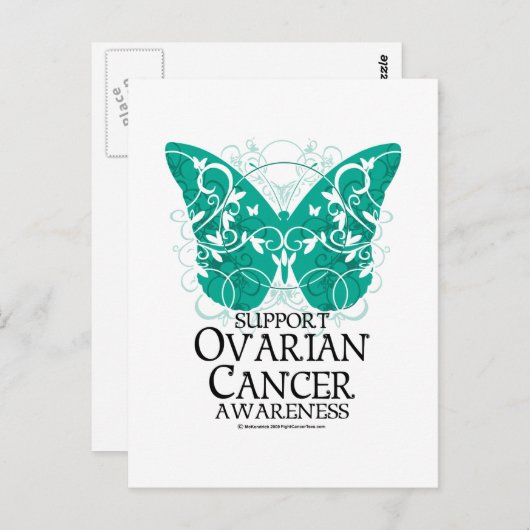 Carte Postale Papillon du cancer de l'ovaire (Devant / Derrière)
