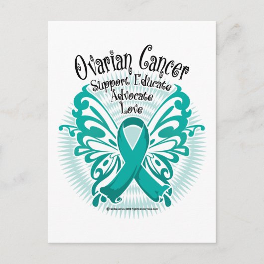 Carte Postale Papillon du cancer de l'ovaire 3 (Devant)