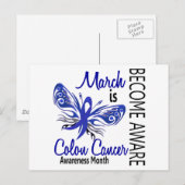 Carte Postale Papillon du mois de sensibilisation au cancer du c (Devant / Derrière)