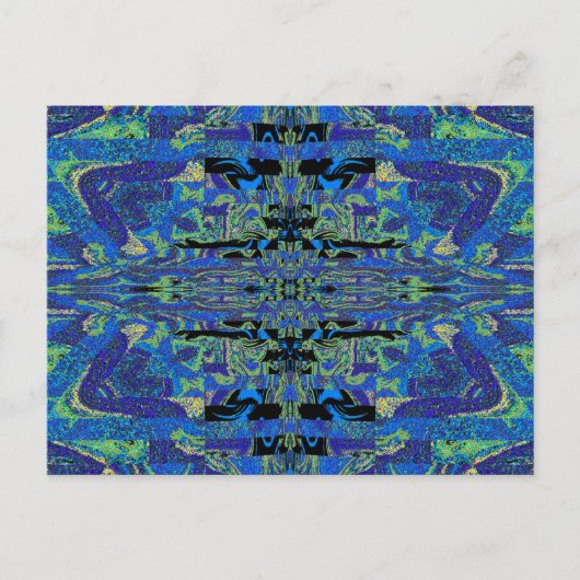 Carte Postale Papillon Du Vert Et Du Bleu (Devant)