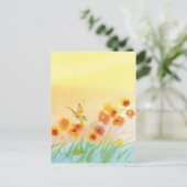 Carte Postale papillon en champ sauvage (Debout devant)