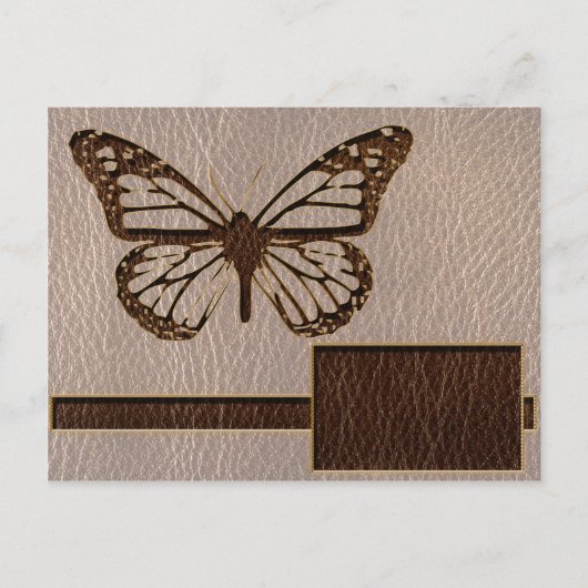 Carte Postale Papillon en cuir doux (Devant)
