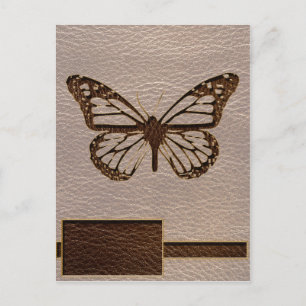 Carte Postale Papillon en cuir doux