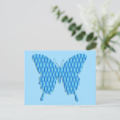 Carte Postale Papillon en impression abstraite - nuances de bleu (Debout devant)