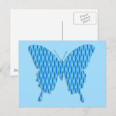 Carte Postale Papillon en impression abstraite - nuances de bleu (Devant / Derrière)