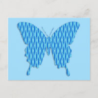 Papillon en impression abstraite - nuances de bleu