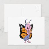 Carte Postale Papillon en infirmière (Devant / Derrière)