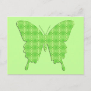 Carte Postale Papillon en papier peint - vert citron