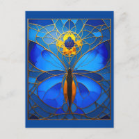 Papillon en Verre Coloré Bleu Cosmique