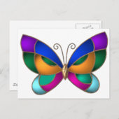 Carte Postale Papillon en verre tendu (Devant / Derrière)