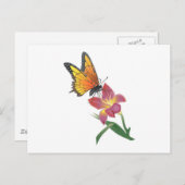 Carte Postale Papillon et Fleur (Devant / Derrière)