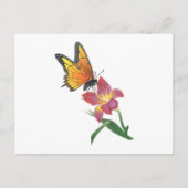 Carte Postale Papillon et Fleur (Devant)