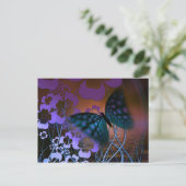 Carte Postale Papillon et fleurs (Debout devant)