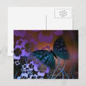 Carte Postale Papillon et fleurs (Devant / Derrière)