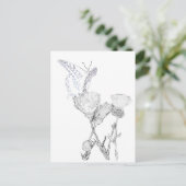 Carte postale - Papillon et fleurs à colorier (Debout devant)