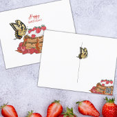 Carte Postale Papillon et Gaufres Joyeux Anniversaire