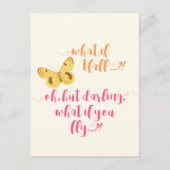 Carte Postale Papillon Et si je tombe ? - Devis inspirant (Devant)