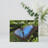 Carte Postale Papillon exotique bleu (Debout devant)