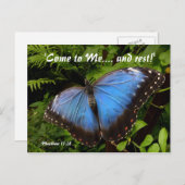 Carte Postale Papillon exotique bleu (Devant / Derrière)