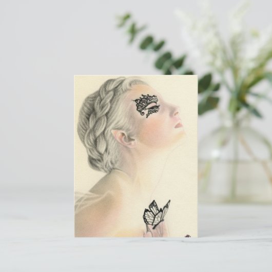 Carte postale papillon fée (Debout devant)