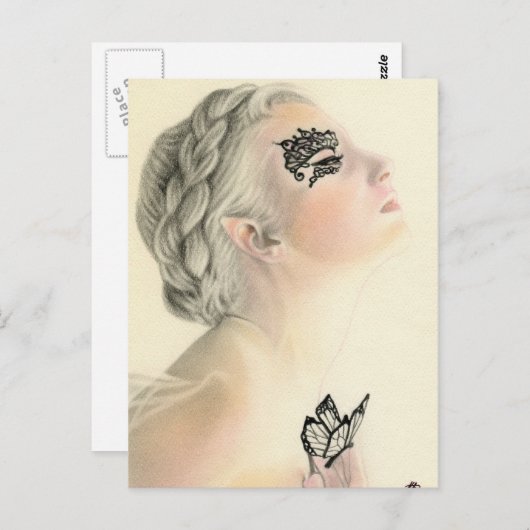 Carte postale papillon fée (Devant / Derrière)